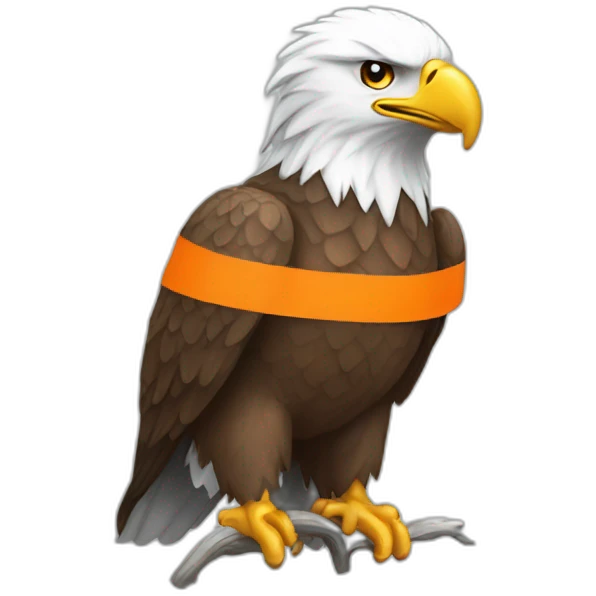 eagle with white orange flag emoji