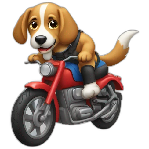 Perro montando en moto emoji