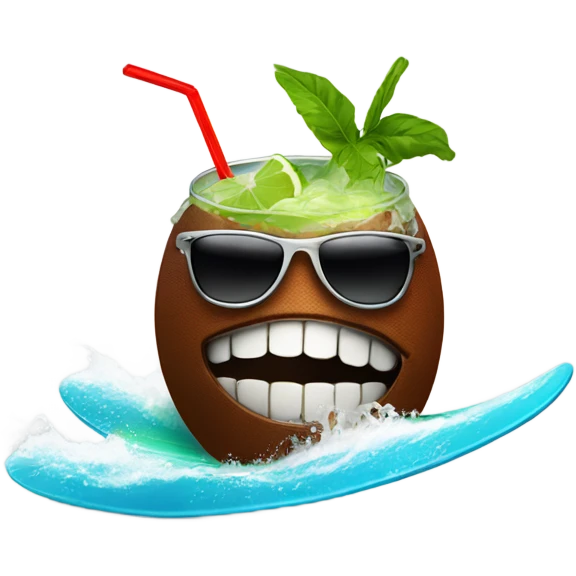 Football surfing with sunglasses and a mojito emoji