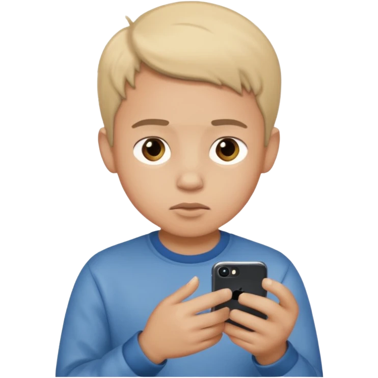 boy addicted to his Iphone emoji