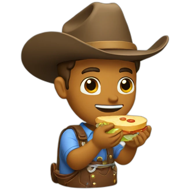 cowboy eating lunch emoji