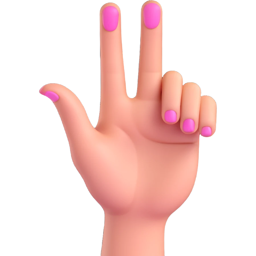 WhatsApp emoji style hand, pinky finger extended and pointing up, other fingers folded, clear and expressive, 3D emoji style emoji