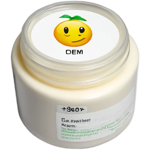body moisturizer cream pot with label emoji