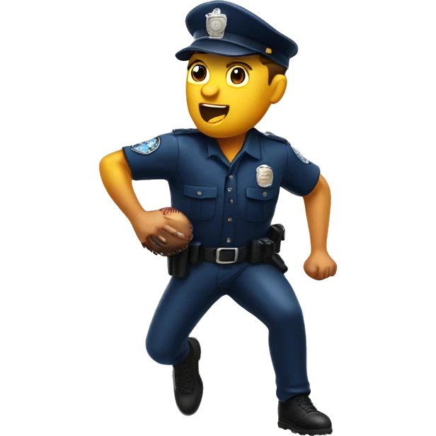 A policeman throwing a baseball emoji