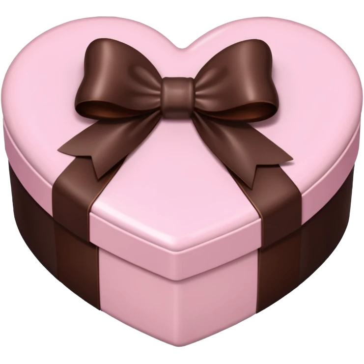 pale pink heart box, pale pink bow, filled with chocolates inside emoji