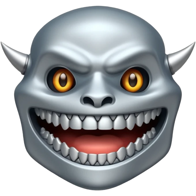 metallic jaw with teeth emoji