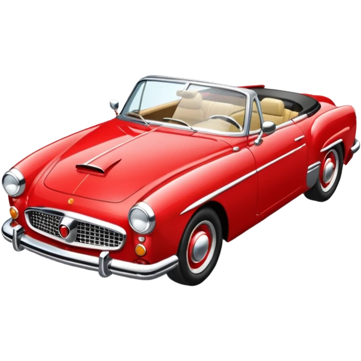 front view classic red convertible emoji