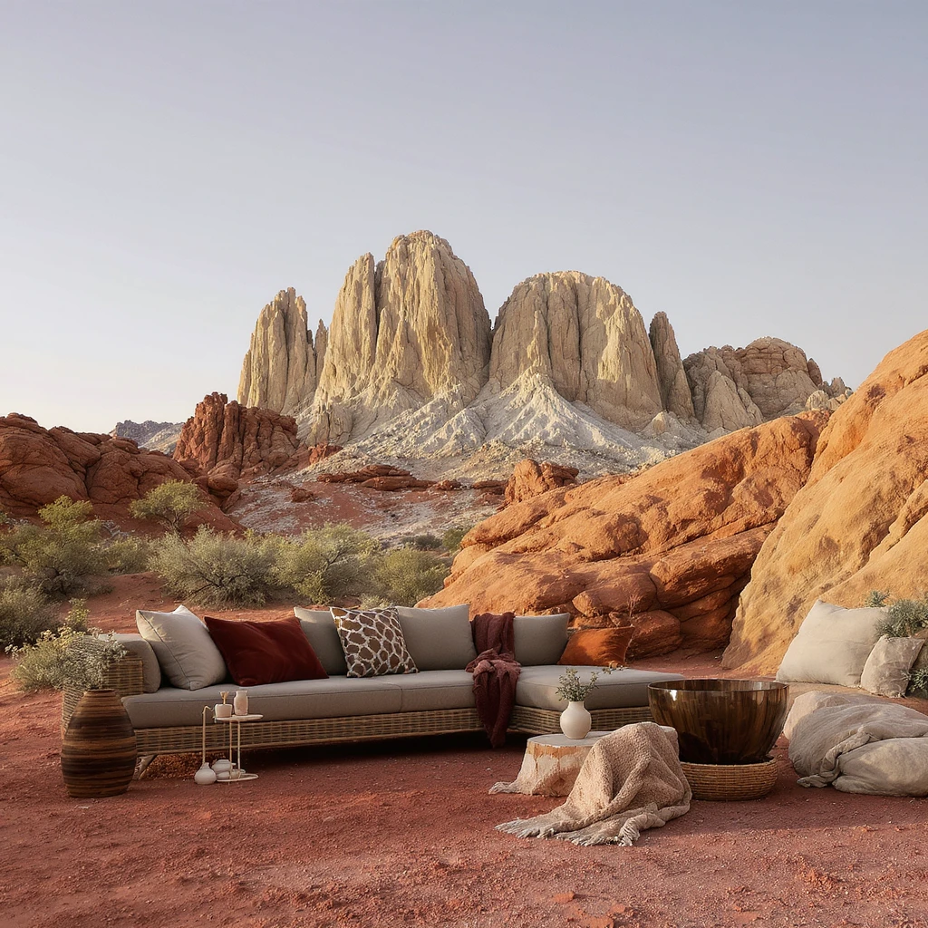 A modern desert mountain, wallpaper, modern emoji