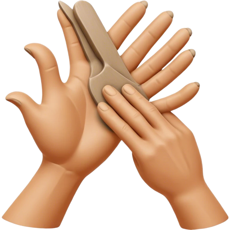 Sculpting icon, hands shaping clay, sculpting tools, unfinished sculpture, textured surface, minimalistic style, clean lines, transparent background. emoji