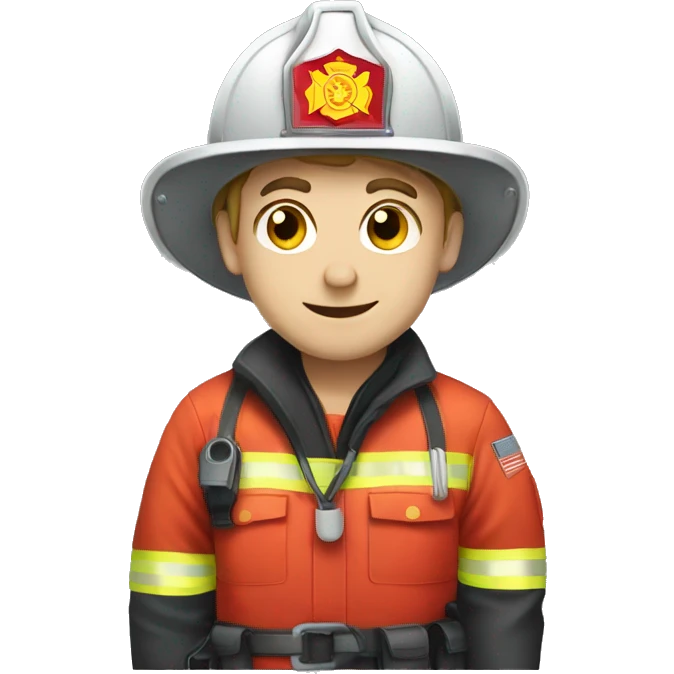 caucasian firefighter with nametag smith emoji