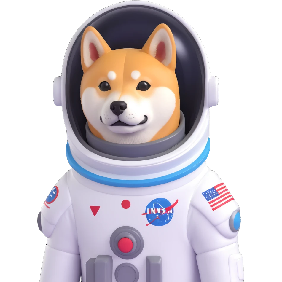 shiba inu in rocket emoji