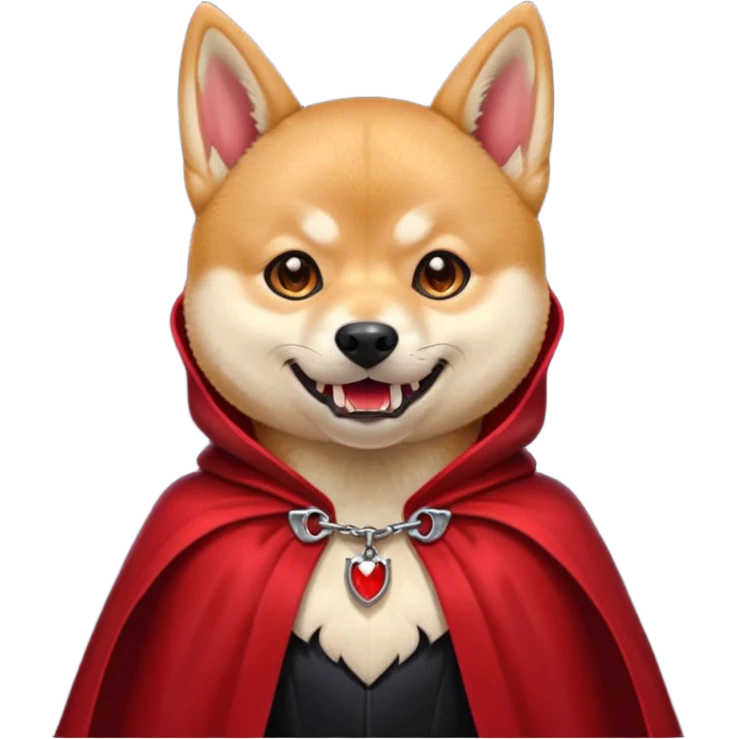 Shiba Vampire Dog in red collar cloak emoji