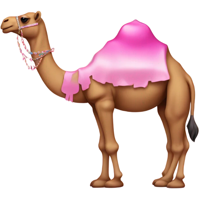 Pink camel with glitter standing emoji