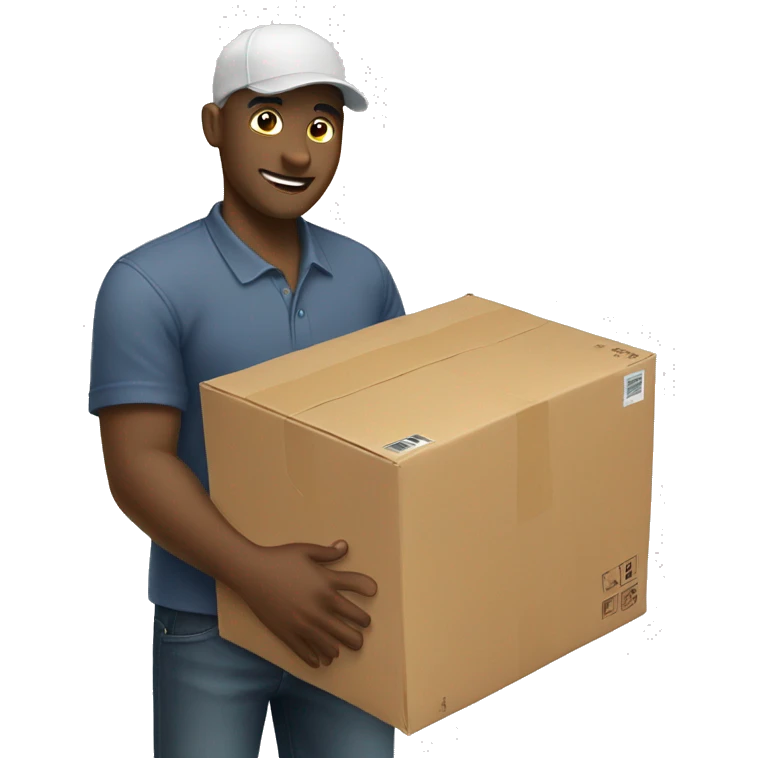 Man picking up package emoji