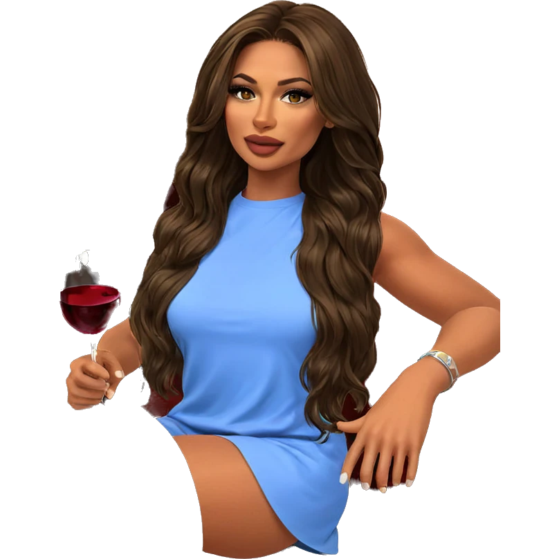 girl with wine glass indoors emoji
