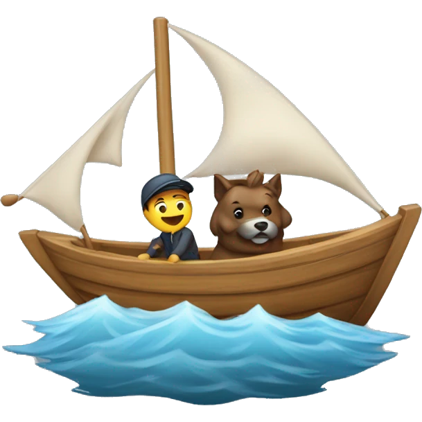 Un barco hundiéndose con 1 caballo dentro del barco emoji