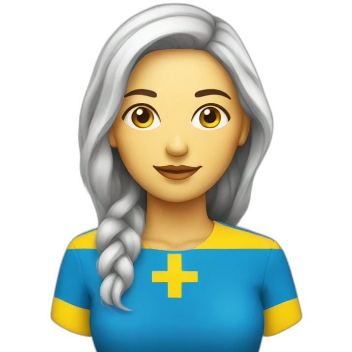 woman with Ukraine flag emoji