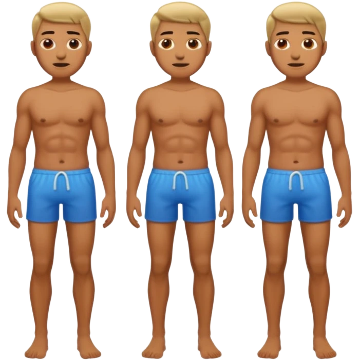 Naked man full body with no shirt or pants emoji