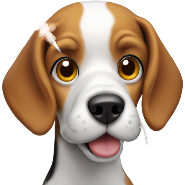 beagle dog hitting vape  emoji