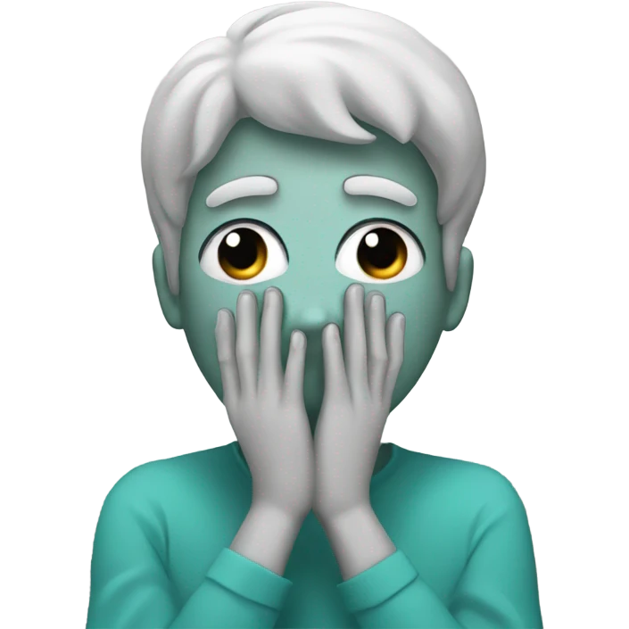face covered with hands in embarrassment  emoji