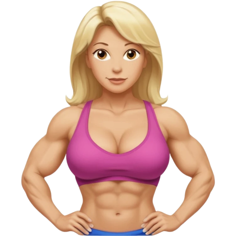 Woman in her 50s, blonde hair, massive boobs, massive ass, has a 12 inch dick, is a Futa. emoji
