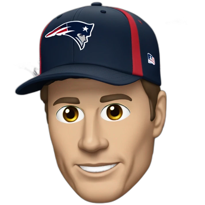 Tom Brady with a Patriots cap emoji