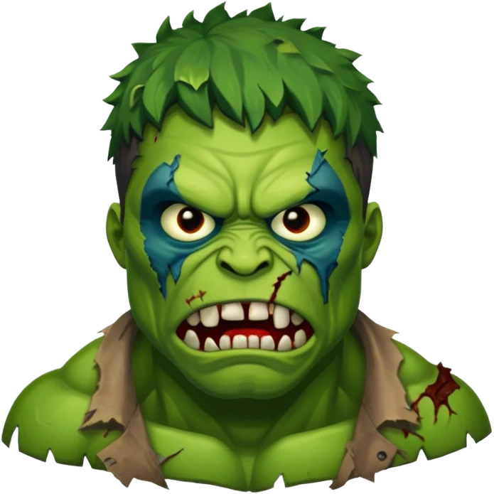 Zombie Hulk with face emoji