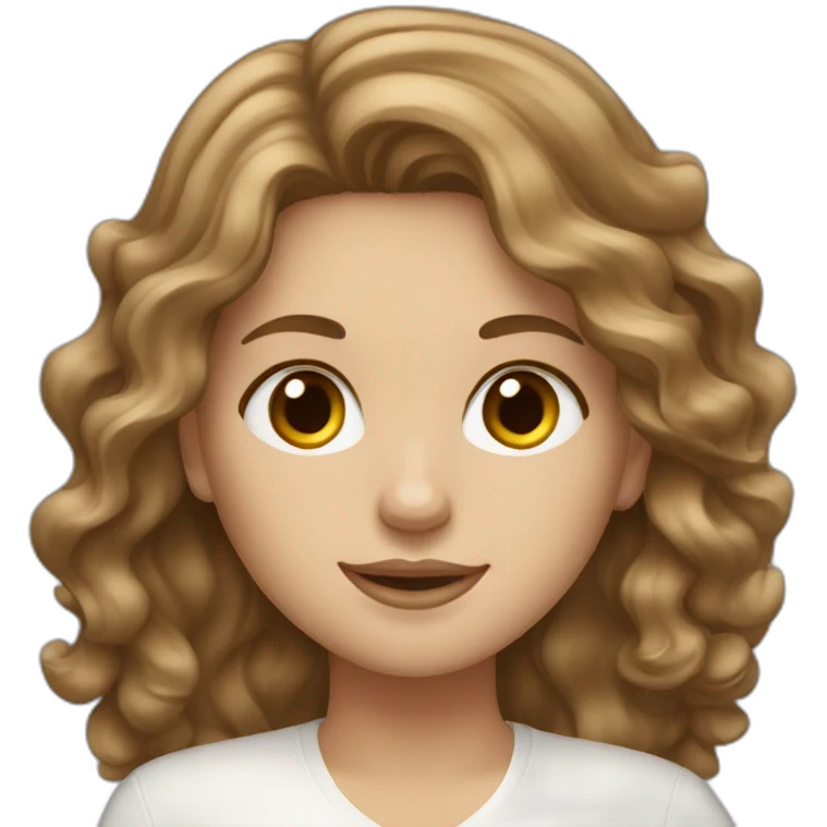 brown wavy hair white girl with macbook emoji
