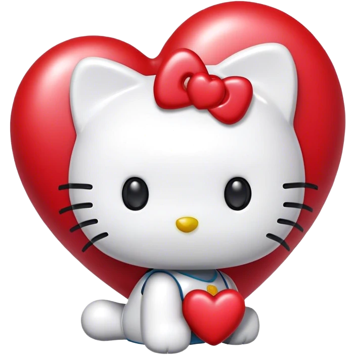 hello kitty with heart emoji