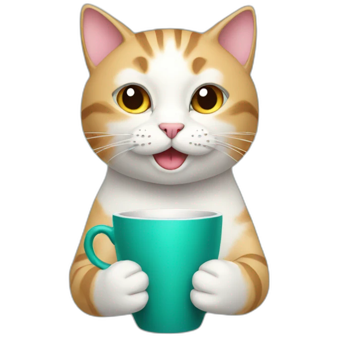 Cat holding cup  emoji