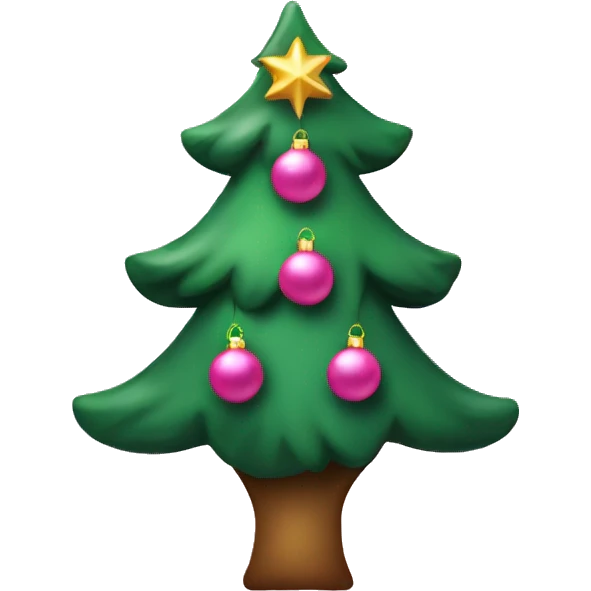 christmas tree with pink ornaments  emoji
