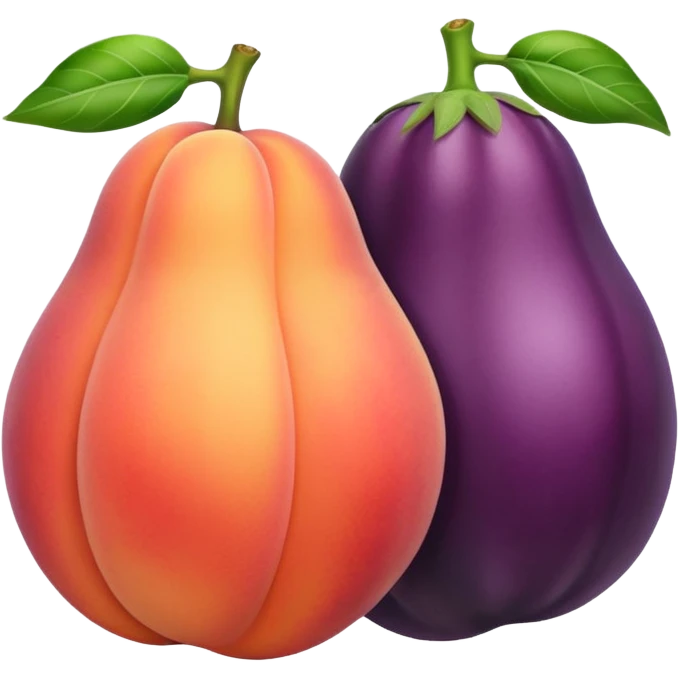 Peach and egg plant together  emoji