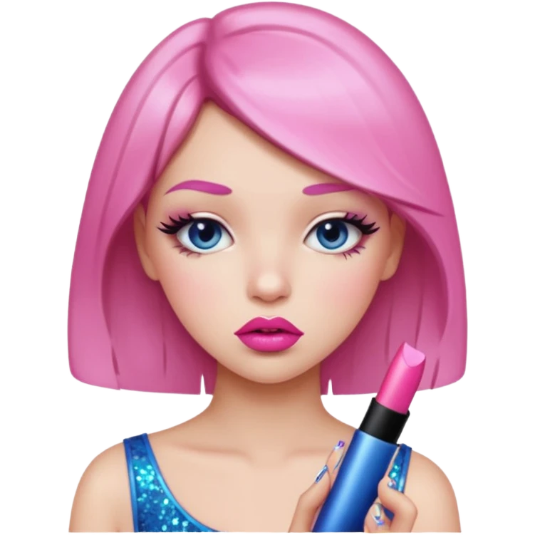 glitter pink girl naughty selfie emoji