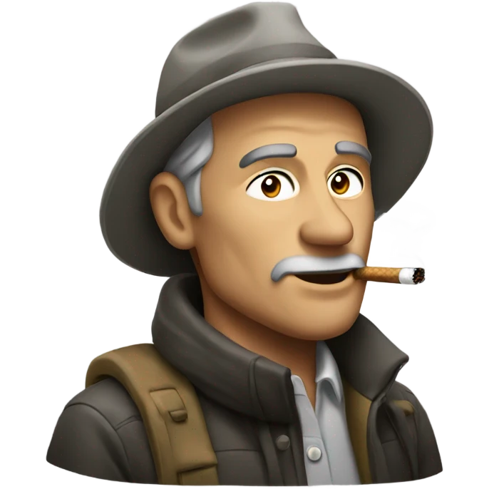 smoking man in the outdoors emoji