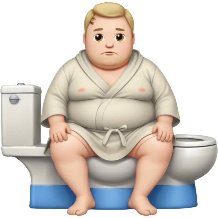 Fat guy sitting on toilet  emoji