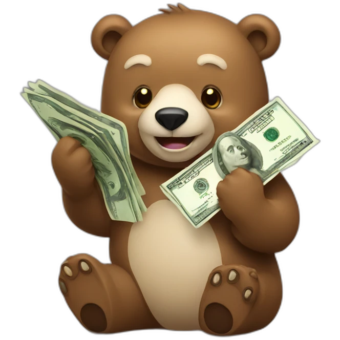 bear holding money emoji
