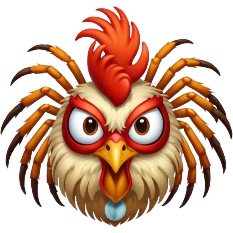 Combine a spider with a rooster (cock) emoji