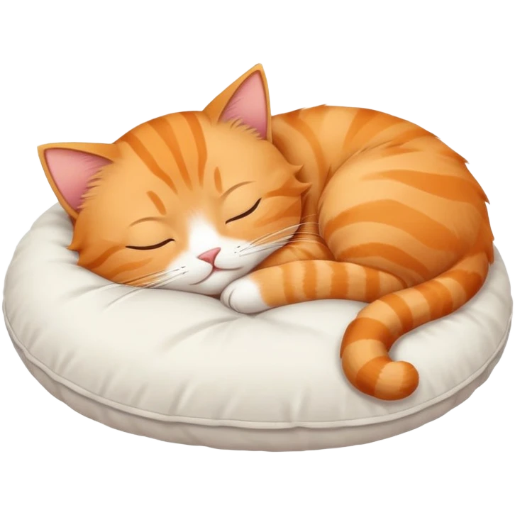 Anime style cat sleeping cute on pillow emoji