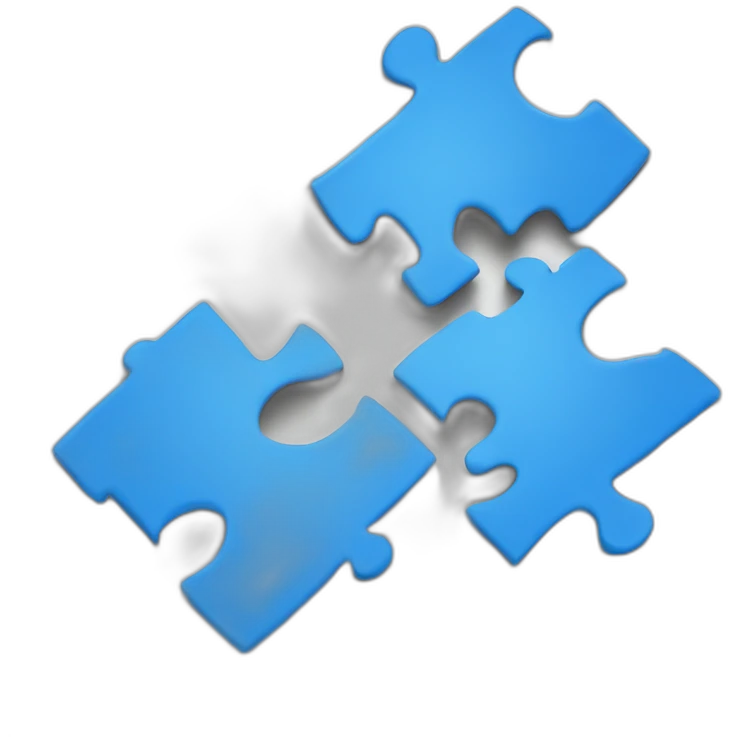 3 blue puzzle pieces emoji
