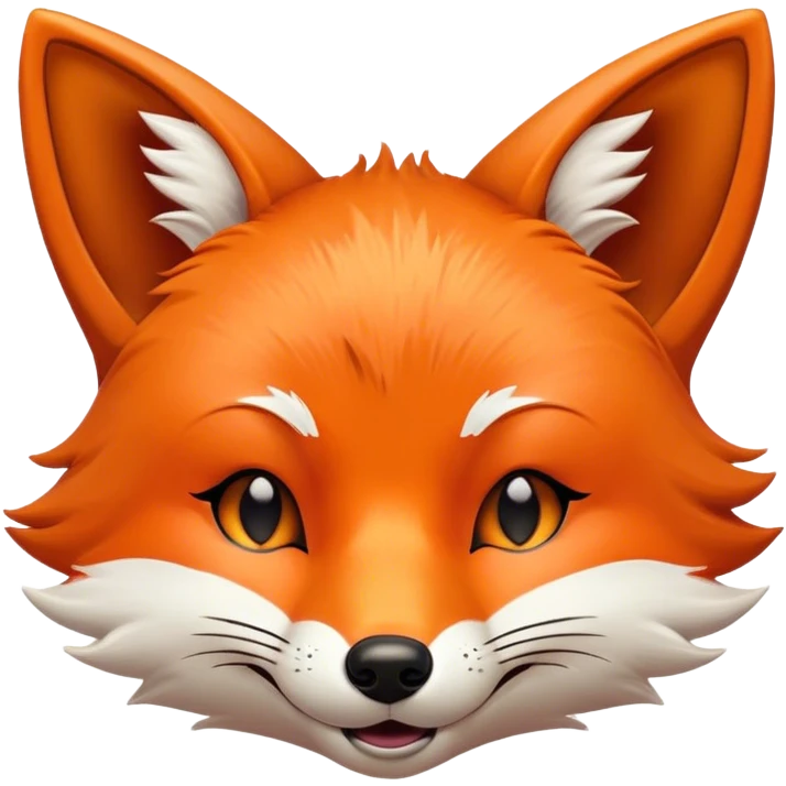 Fox face winking with one eye closed emoji