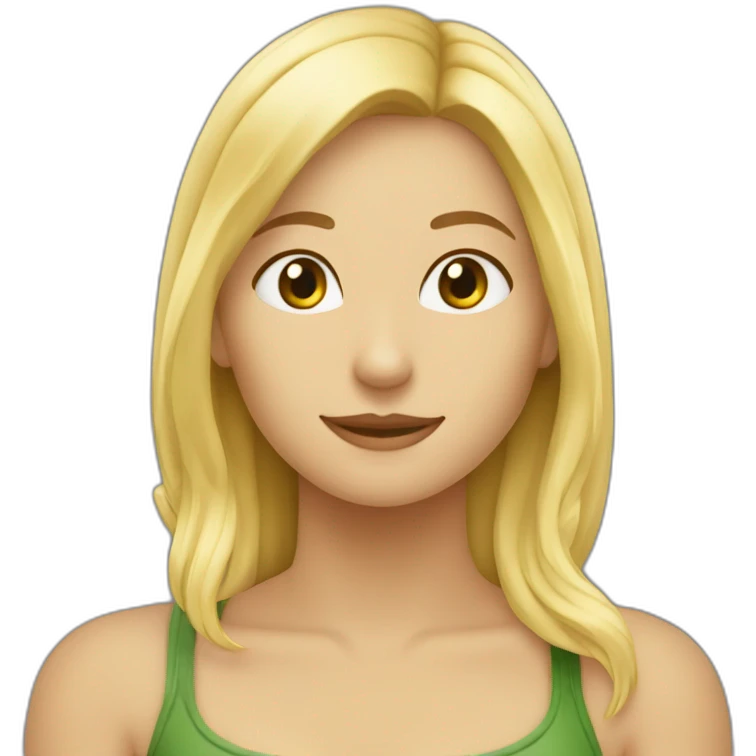 Fille blonde qui nage sur une tortue emoji