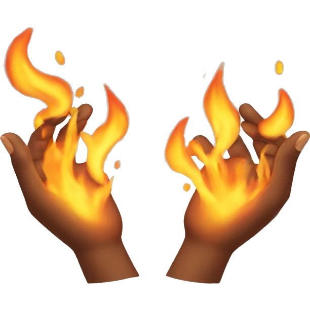 Emoji hands holding fire emoji