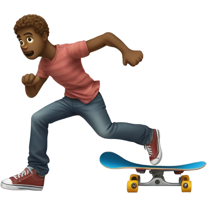 Man stomping on and breaking a skateboard emoji