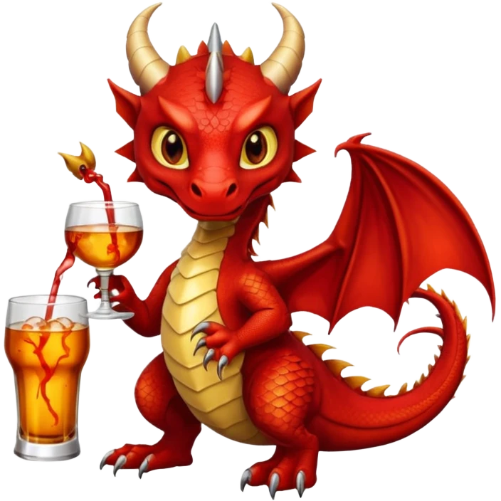 red dragon holding a drink emoji