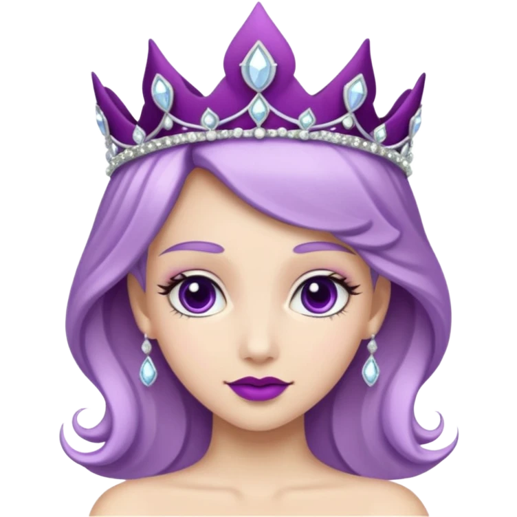 Purple rose with silver tiara emoji