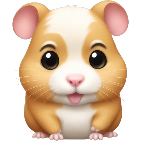 Hamster with a bow and puppy eyes emoji