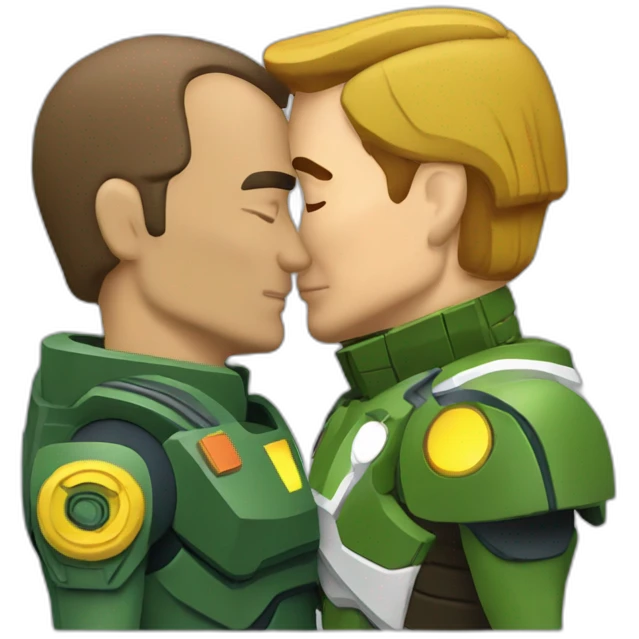 master chief and saul goodman kissing emoji
