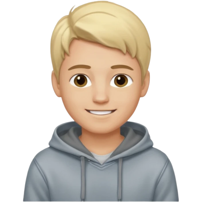 Kjekk gutt (lys i huden) som har pynta seg. Har på seg Jeans og grå hette genser og håret skal være  midtskill og fargen på håret er blondt. Litt øyevipper men ikke mye og litt mørke brun. Skal se HOT Å SEXY UT smile mer!!! emoji