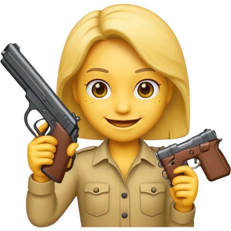 Emoji holding gun emoji