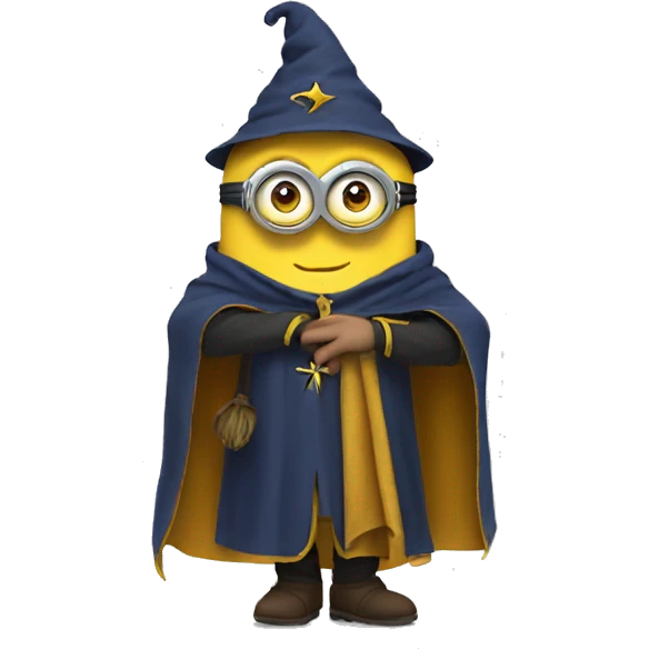 Minion wearing wizard cloak emoji